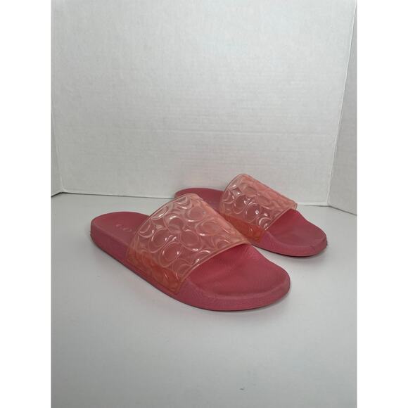 COACH Womens Pink Jelly Slides Size 10 - Picture 1 of 6